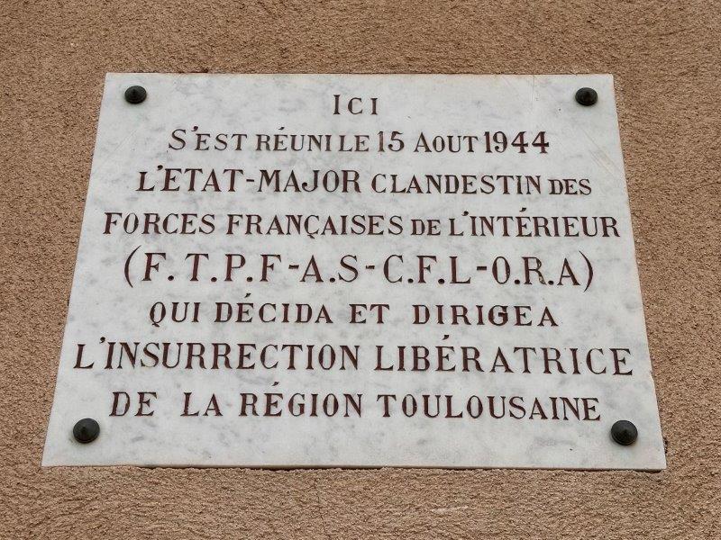 25 rue du Printemps - l’Etat- Major clandestin des Forces Française de l’Intérieur décide de l’insurrection libératrice de la région toulousaine