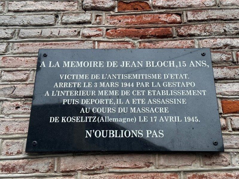1 allée Maurice-Prin à Toulouse - à la mémoire de Jean Bloch, 15 ans, victime de l antisémitisme d Etat
