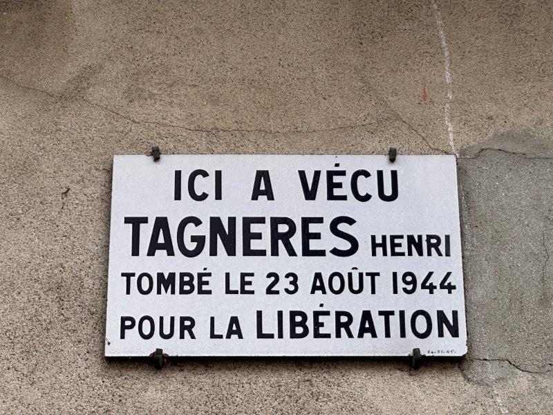 14 rue Tagnères - maison où vécu Henri Tagnères tombé pour la Libération de Toulouse