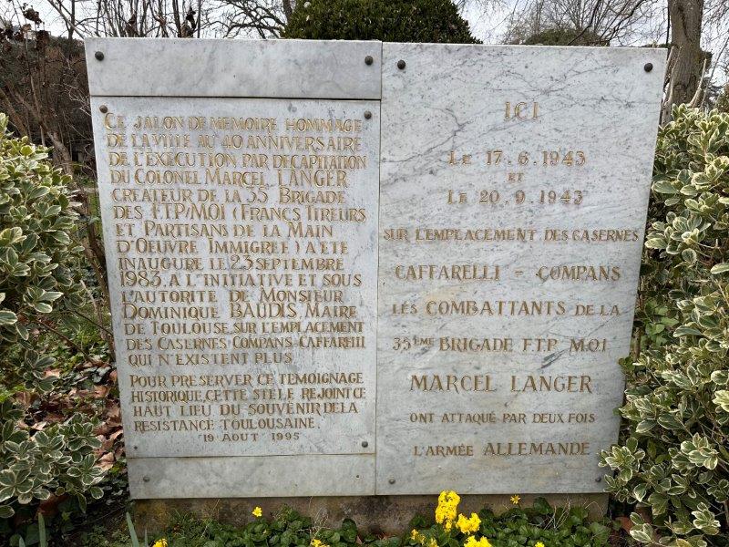 Stelle du Jardin des Plantes en l honneur de Marcel Langer - Toulouse