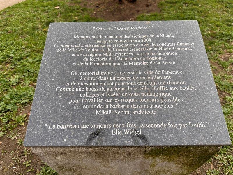 Mémoire de la Shoah - Toulouse - Esplanade Alain Savary