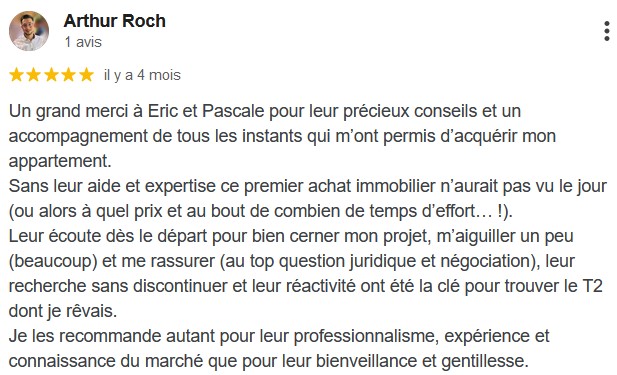 Avis cinq étoiles DOMICILIUM Chasseur Immobilier Toulouse