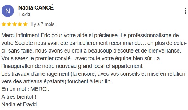 Avis cinq étoiles DOMICILIUM Chasseur Immobilier