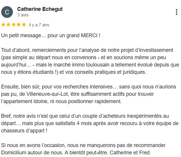 Avis client cinq étoiles Domicilium mon Chasseur Immobilier Toulouse.jpg