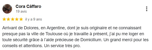 Avis client 5 étoiles Domicilium mon Chasseur Immobilier