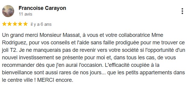 Avis Google Domicilium 5 étoiles chasseur Immobilier Toulouse