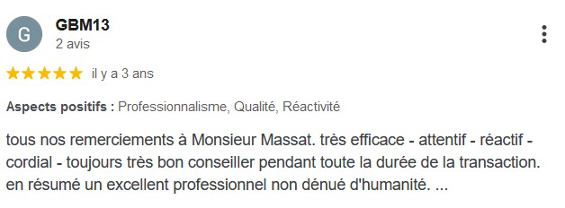 Avis Google 5 étoiles Domicilium chasseur Immobilier