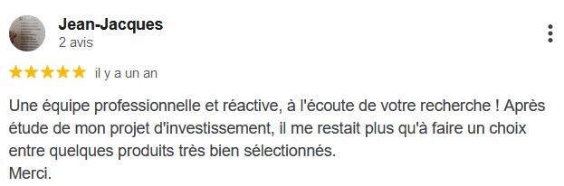 Avis Google 5 étoiles Domicilium Chasseur de bien immobilier