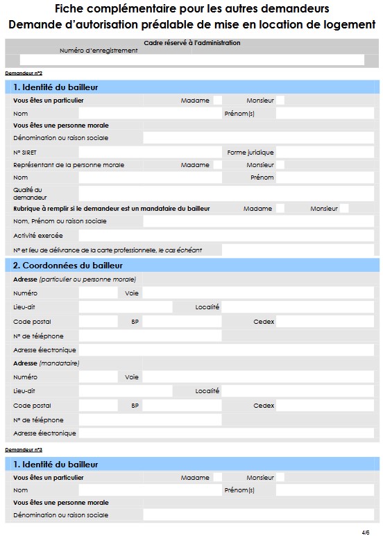 Cerfa autorisation préalable de mise en location (APML) 4 Cerfa autorisation préalable de mise en location (APML) 4