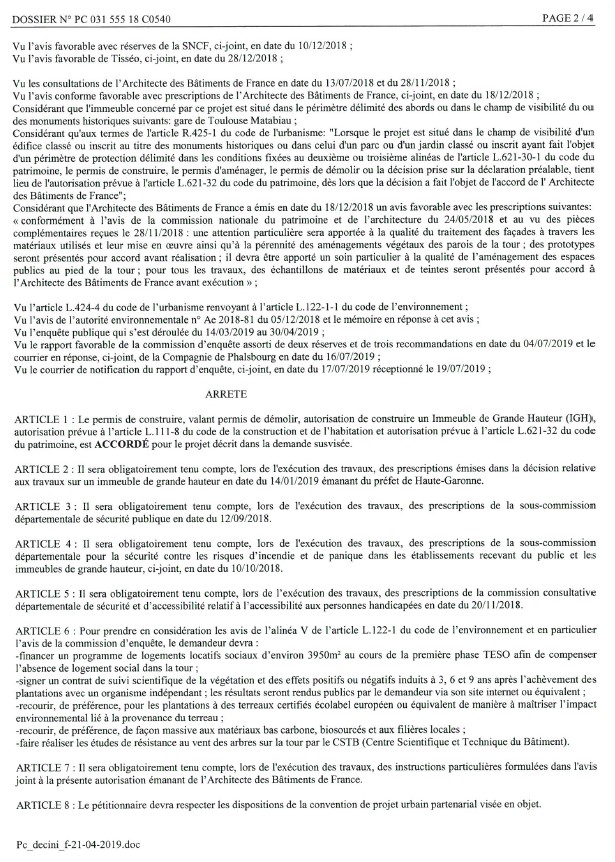 Permis de construire Occitanie Tower Permis de construire Occitanie Tower