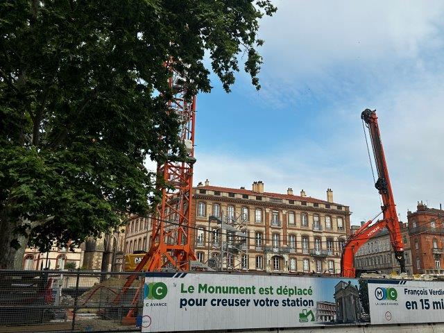 Métro Ligne C Toulouse - déplacement du Monument aux morts
