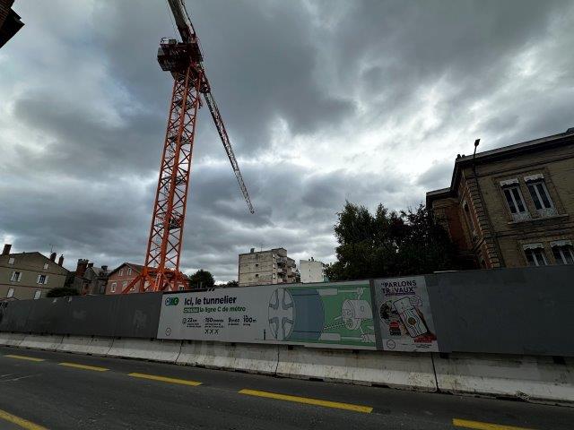 chantier ligne C du métro Toulouse station Bonnefoy