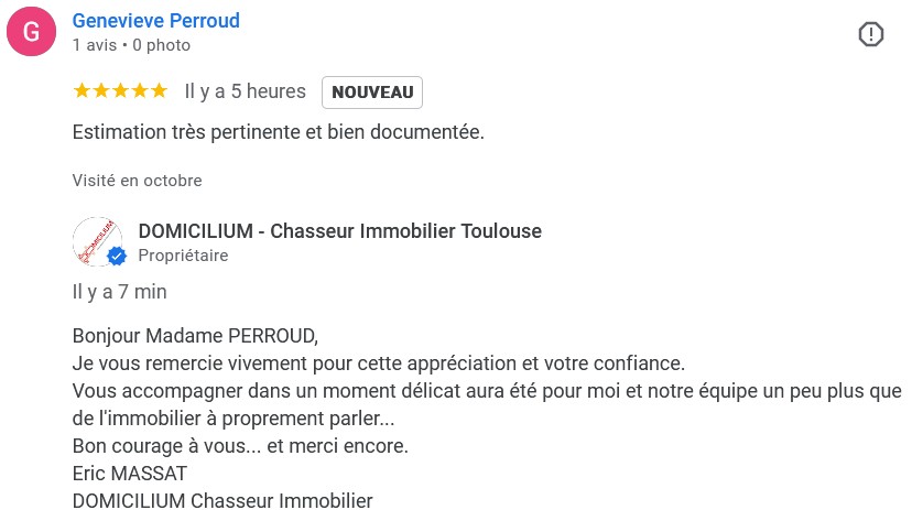 Avis client Chasseur Immobilier meilleur Chasseur d Appartement Toulous