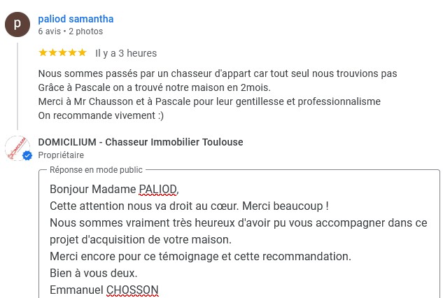 Chasseur appart Toulouse avis 5 étoiles