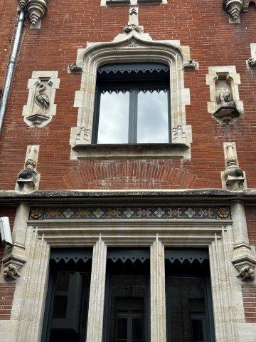 Maison Art Nouveau Rue de Queven - Toulouse détail - style toubadour