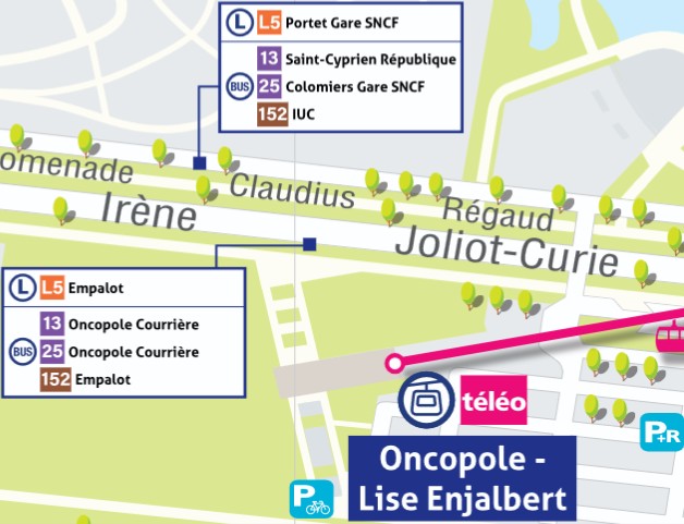 Correspondances Téléo avec métro et bus Toulouse