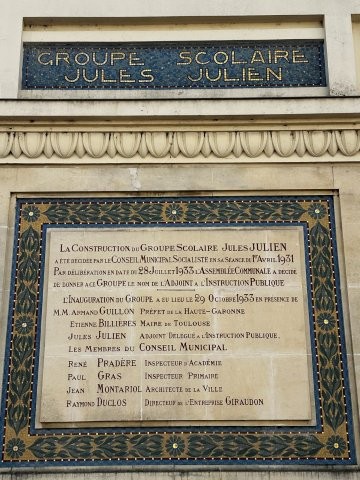 Groupe scolaire Jules Julien art Déco Toulouse - architecte Jean Montariol