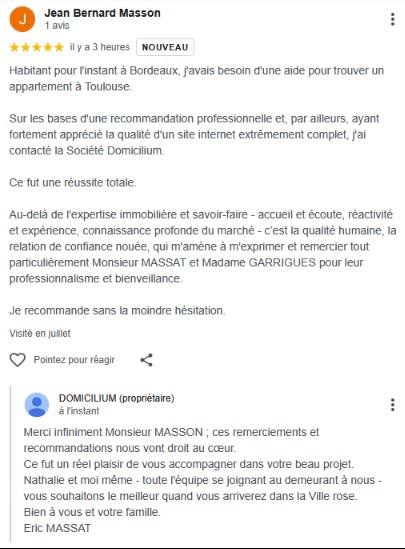 Avis premium chasseur immobilier 5 étoiles