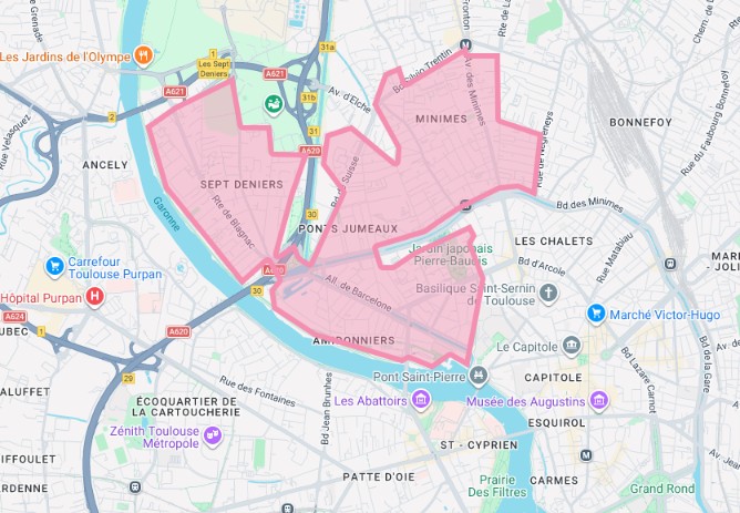 Chasseur Immobilier Toulouse recherche appartement T3 avec parking et terrasse - quartiers Amidonniers, Minimes et Sept Deniers.